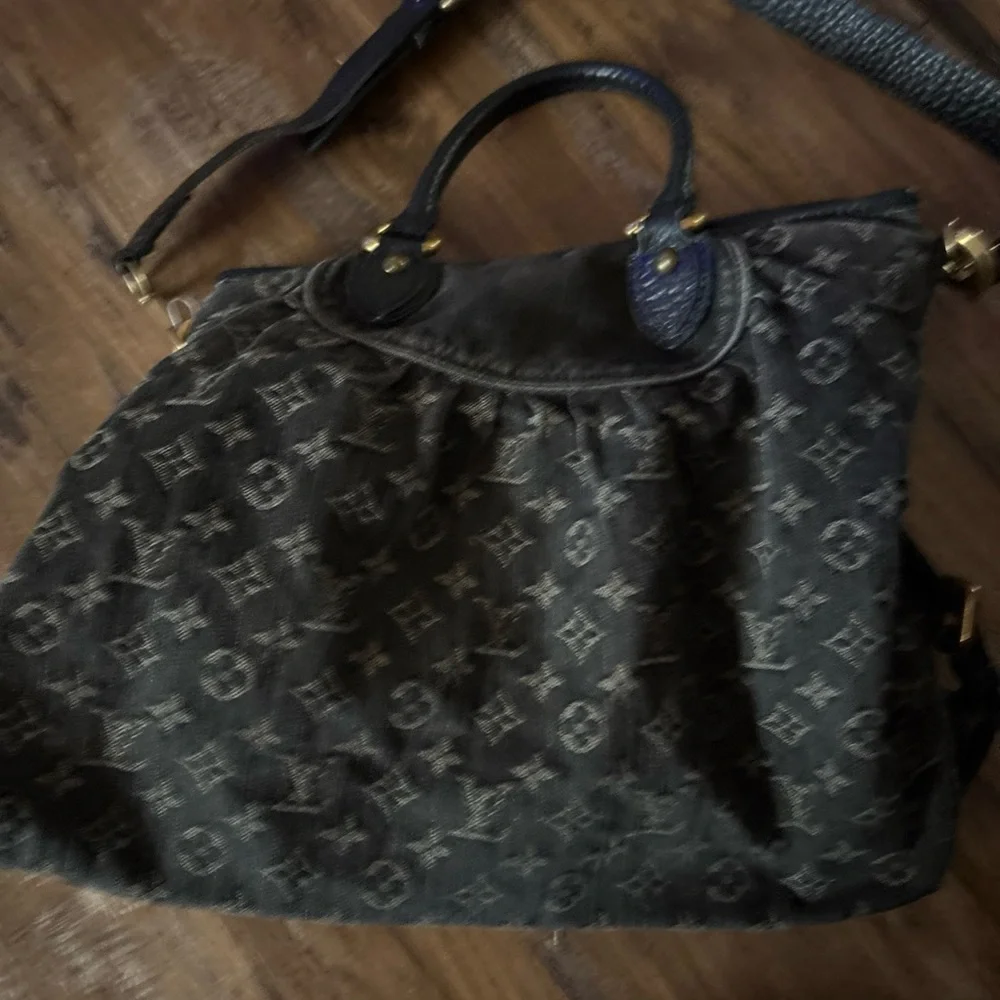 Louis Vuitton Black Neo Cabby Denim Monogram Shoulder Bag